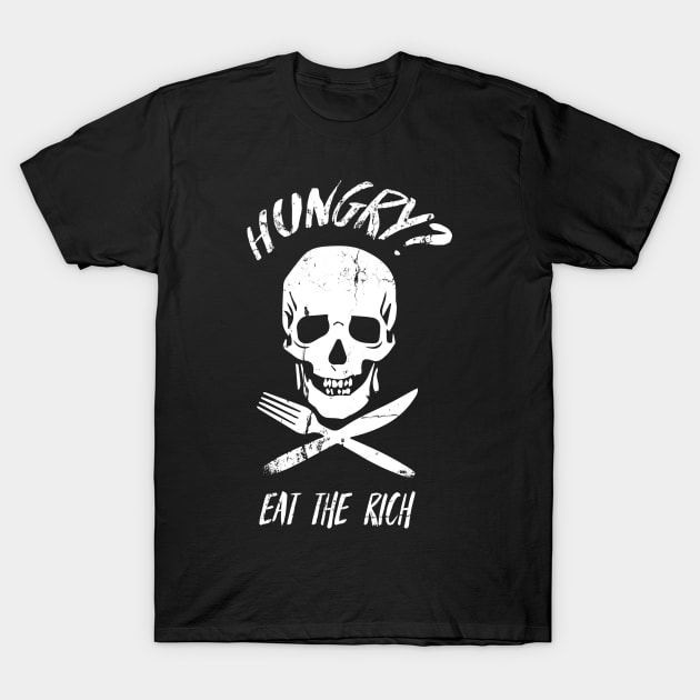 Eat The Rich Skull T-Shirt by EddieBalevo